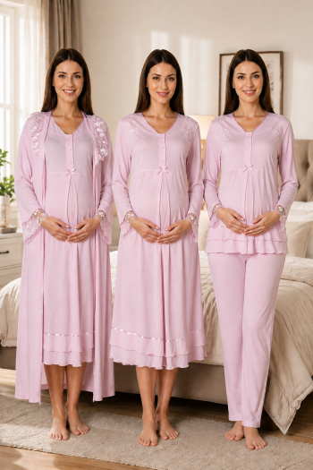 Effortt 2426P Pembe Lohusa Hamile 4'lü Set Effortt 2426P Pembe Lohusa Hamile 4'lü Set